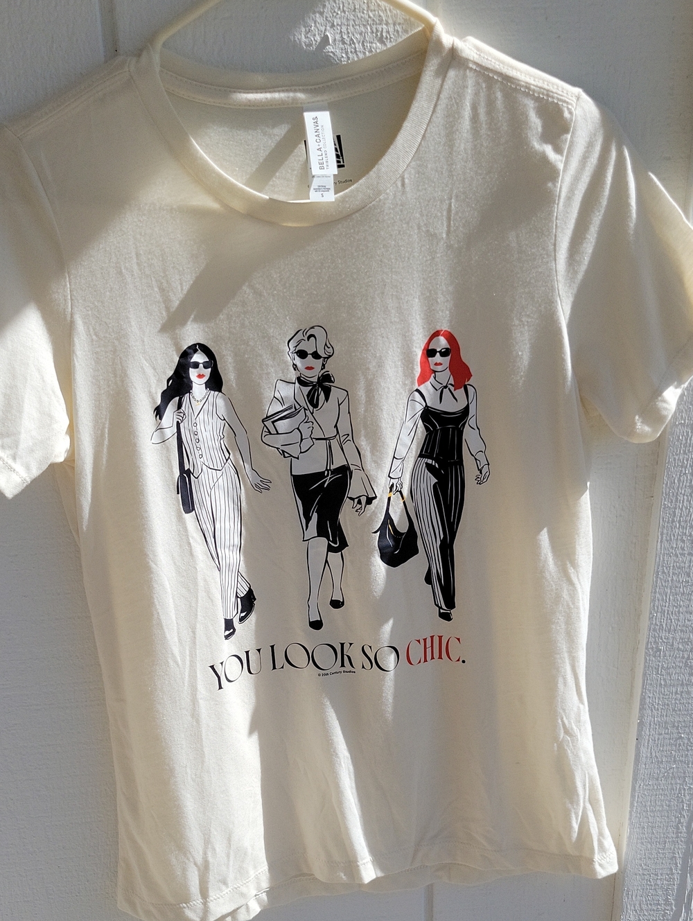 Bella Canvas Cream Devil Wears Prada Graphic Tee with Black & Red Accents
